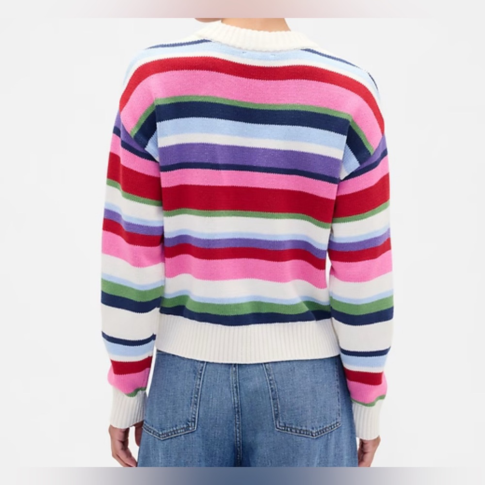 GAP Striped Multicolor Women's Sweater 100% Cotton (Size M) - Picture 3 of 9